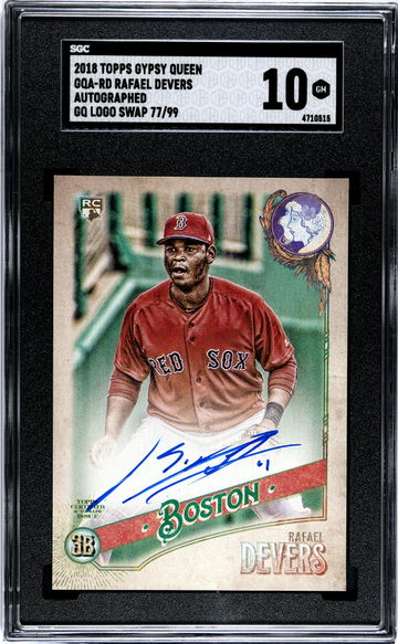 2018 Topps Gypsy Queen GQ Logo Swap Rafael Devers #GQA-RD RC Auto /99 SGC 10