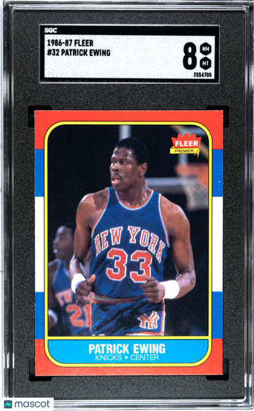 1986 Fleer Patrick Ewing #32 SGC 8
