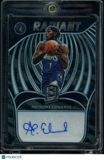 2021-22 PANINI SPECTRA ANTHONY EDWARDS RADIANT AUTO /49 TIMBERWOLVES