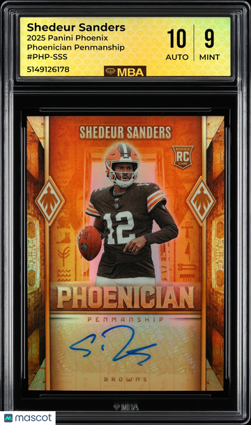 2025 Panini Phoenix Phoenician Penmanship Shedeur Sanders #PHP-SSS MBA 9