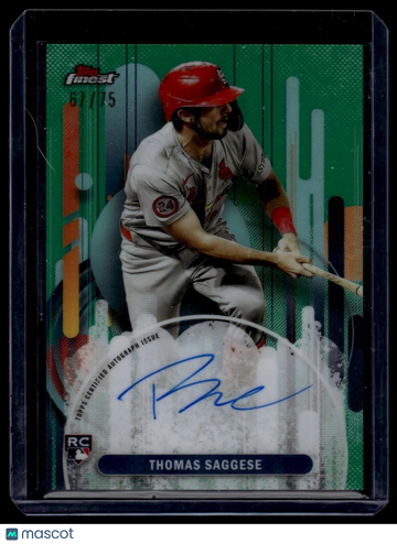 2025 Finest Thomas Saggese #FA-TS Finest Autographs Green SN AU