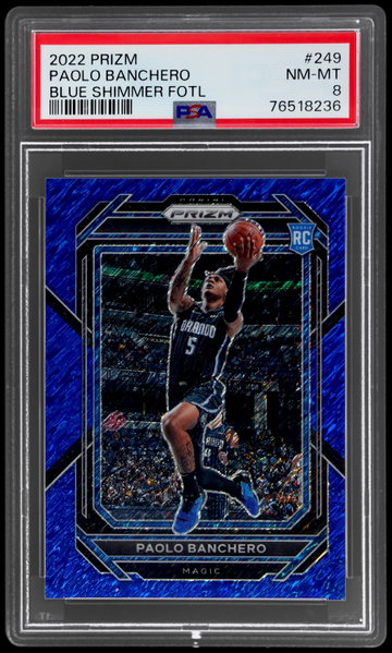 2022 Panini Prizm Paolo Banchero Blue Shimmer Fotl Prizm PSA 8 RC