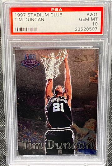 1997 Stadium Club Tim Duncan Rookie PSA 10 #201