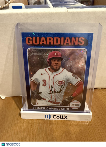 2024 Topps Heritage Jeimer Candelario #221 Chrome Blue Sparkle Refractor