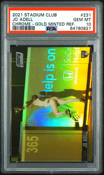 Jo Adell 2021 Stadium Club RC Chrome Gold Minted Refractor PSA 10 Rookie *POP 1 