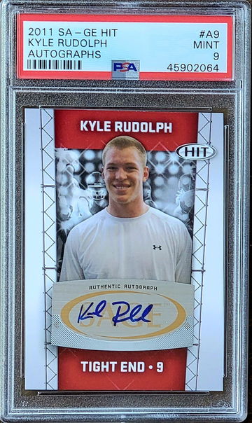 2011 SP KYLE RUDOLPH Sage Sa-Ge Hit Autographs PSA 9 POP 1 Rookie RC #A9 AUTO