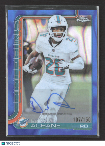 2025 Topps Chrome De'Von Achane #BA-DA Blue RayWave /150