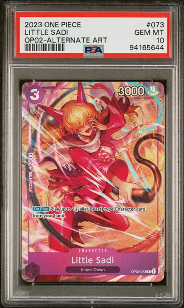2023 Paramount One Piece War Little Sadi R Par #OP02073 PSA 10
