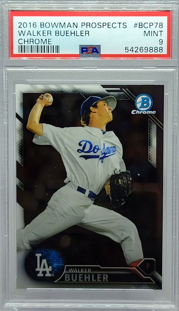 2016 BOWMAN PROSPECTS #BCP78 WALKER BUEHLER  CHROME PSA 9