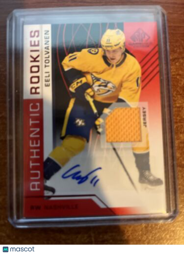 2018-19 Upper Deck SP Game Used - [Base] - Red Auto Jersey Eeli Tolvanen #165 Print Short None Ungraded