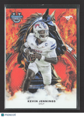 2025 Bowman University Best Workhorse Football Card Red 18/25 #W-18 Kevin Jennings SMU Mustangs