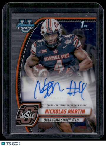 2024 Bowman University Chrome Nickolas Martin #PA-NMA Prospect Autographs AU