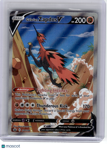 Chilling Reign Galarian Zapdos V Holo Ultra Rare #174