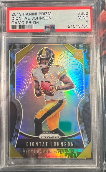 DIONTAE JOHNSON 2019 PANINI PRIZM CAMO PRIZM ROOKIE /25 RC AUTOGRAPH PSA