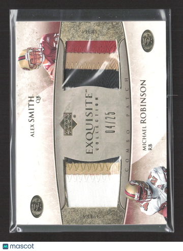 2006 Upper Deck Exquisite Collection Michael Robinson Alex Smith #ECP-SR Combo Patch /25 Combo Patch Event-Worn Memorabi