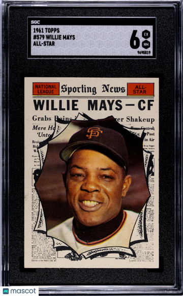 1961 Topps Willie Mays #579 All Star SGC 6
