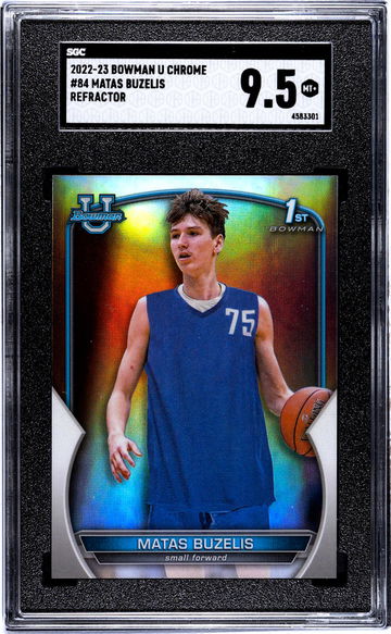 2022-23 Bowman Chrome Refractor Matas Buzelis #84 SGC 9.5