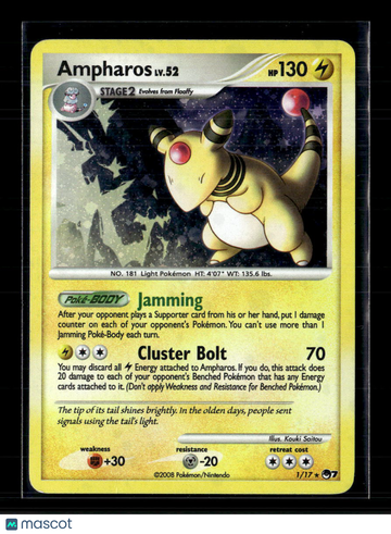 2008 EX Legend Maker Ampharos Holo Rare #1/17