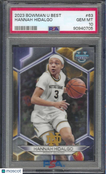 2023 Bowman University Best Hannah Hidalgo #63 PSA 10