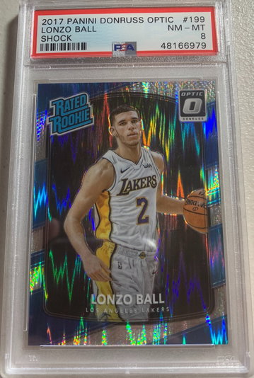 2017 Optic Lonzo Ball Shock PSA 8 RC