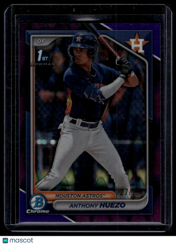 2024 Bowman Anthony Huezo #BCP-108 Chrome Prospects Purple RayWave Refractors SN