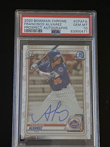 2020 Francisco Alvarez 1st Bowman Chrome On Card Auto! PSA 10!