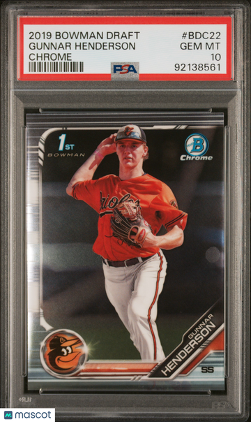 2019 Bowman Draft Gunnar Henderson #BDC22 Chrome PSA 10