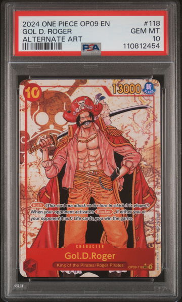 2024 One Piece Emperors In the New World Alternate Art Gol.D.Roger #OP09118 PSA 10