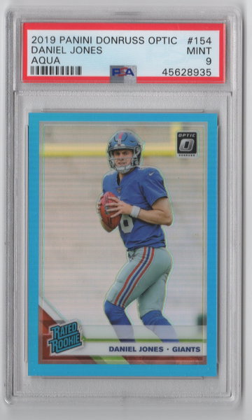2019 Donruss Optic Daniel Jones AQUA PSA 9