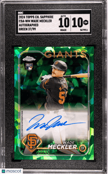 2024 Topps Chrome Sapphire Wade Meckler #CSA-WM Autograph Green 99 SGC 10 Auto 10