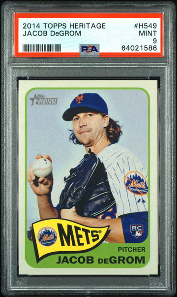 💎🚨 2014 Topps Heritage High Number JACOB DEGROM RC #H549  PSA 9 MINT 👻🧨 MVP