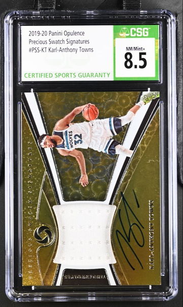 2019-20 Panini Opulence Precious Swatch Signatures Karl Anthony Towns