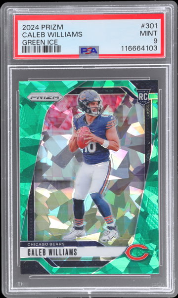2024 Panini Prizm Caleb Williams Green Ice Prizm PSA 9