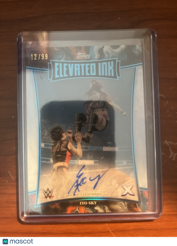 2025 Topps WWE Exalted Iyo Sky Aqua Autograph Short Print 1st Edition Parallel/Variety Insert Topps