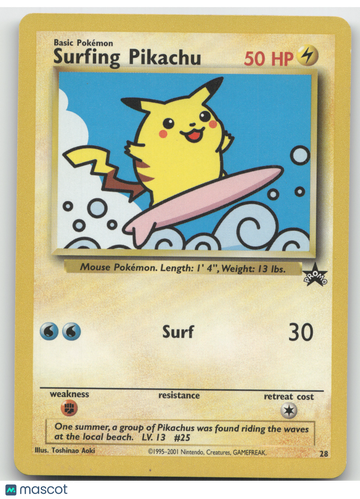 2001 Wizards Surfing Pikachu Black Star Promo #28
