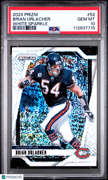 2024 Panini Prizm Brian Urlacher #52 White Sparkle PSA 10
