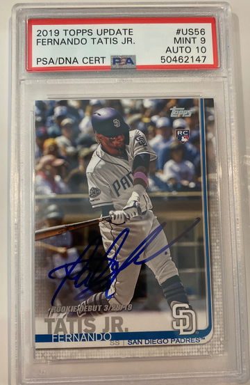 Fernando Tatis Jr Auto Rookie PSA 9 DNA 10 Topps Update 2019