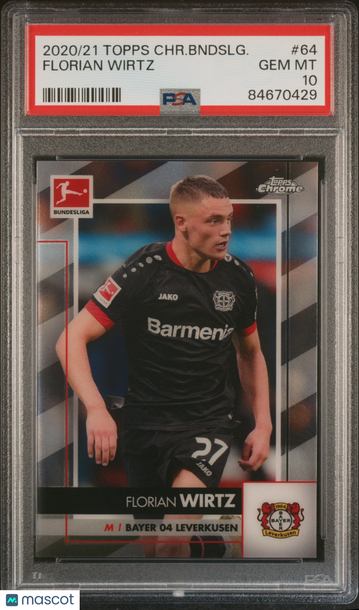2020 Topps Chrome Bundesliga Florian Wirtz #64 PSA 10