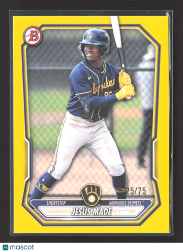 2026 Topps Bowman Jesús Made #BP-96 Yellow /75