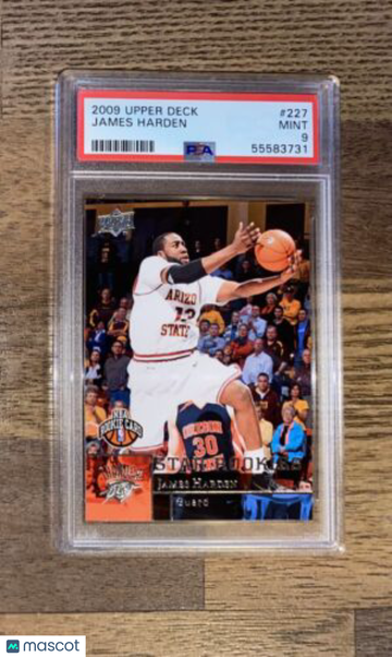 James Harden 2009-10 Upper Deck RC #227 Rookie 76ers Arizona State PSA 9 MINT