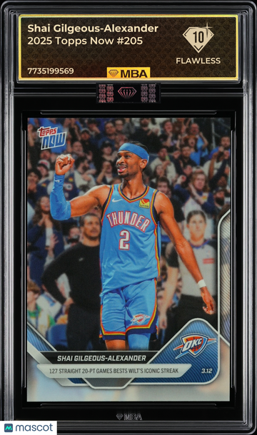 2025 Topps Now Shai Gilgeous-Alexander #205 MBA 10