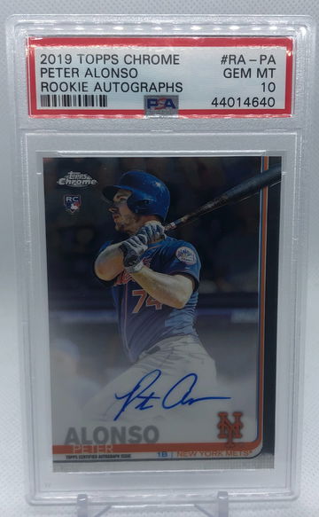 2019 Topps Chrome PETE ALONSO Rookie Auto PSA 10
