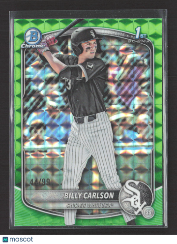 2025 Bowman Chrome Draft Billy Carlson #BDC-10 Green Mojo Refractor /99