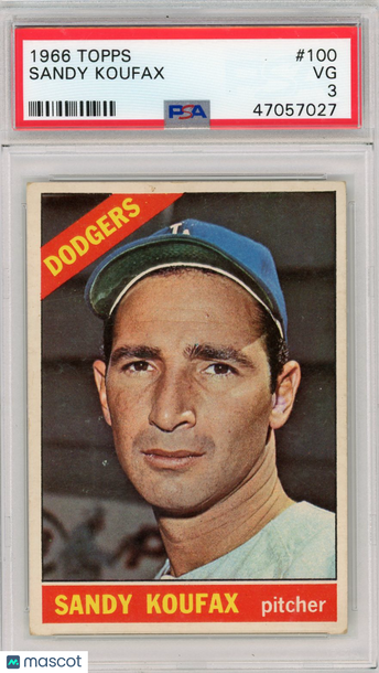 1966 Topps Sandy Koufax #100 PSA 3