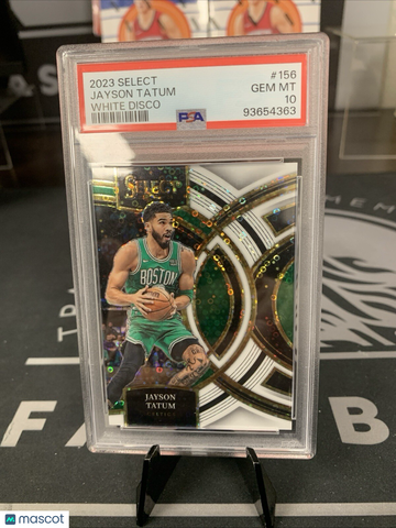 2023-24 Panini Select Jayson Tatum #156 White Disco Limited Edition Short Print Hologram Parallel/Variety Exclusive PSA