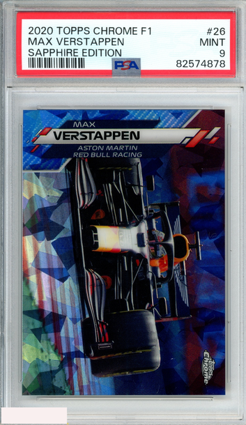 2020 TOPPS CHROME FORMULA 1 SAPPHIRE EDITION MAX VERSTAPPEN #26 PSA 9 MINT