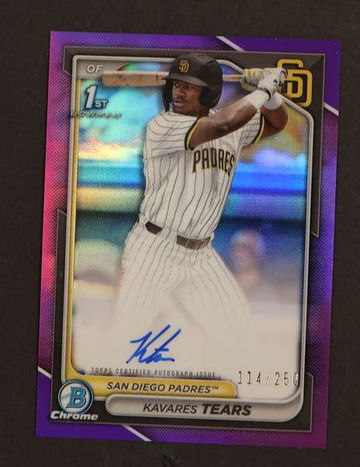 2023 Bowman Chrome Kavares Tears Purple Rookie /250 San Diego Padres Auto
