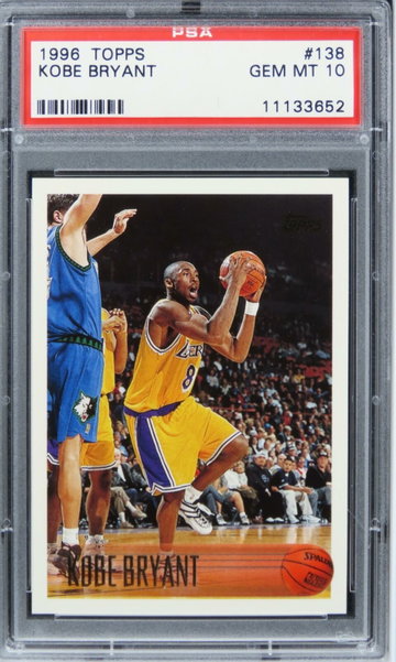 1996 Topps Kobe Bryant HOF ROOKIE RC #138 PSA 10 GEM MINT