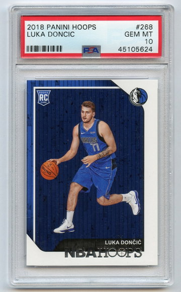 LUKA DONCIC 2018 Panini NBA Hoops #268 Rookie Card PSA 10 Dallas Mavericks X5624