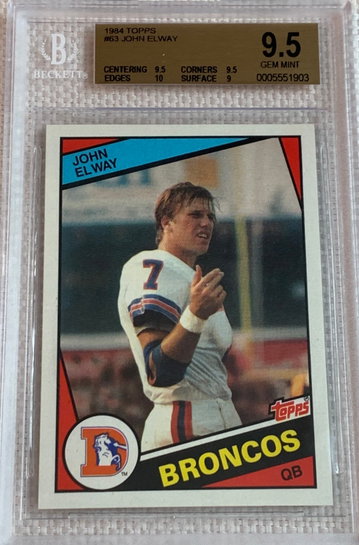 John Elway 1984 Topps #63 RC BGS 9.5 Rare!